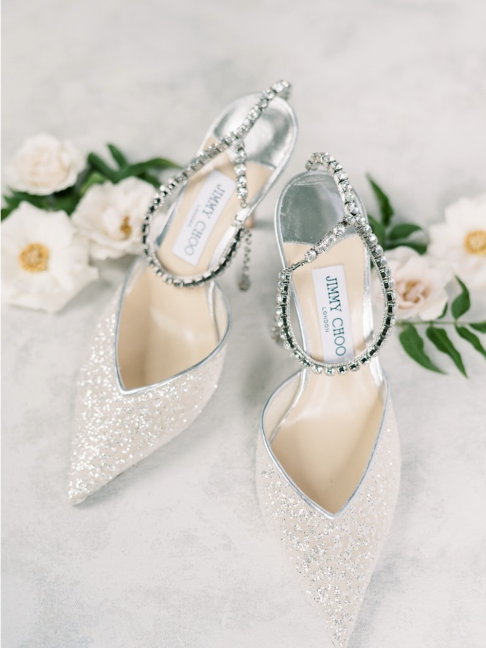 Jimmy Choo Saeda 100 Glitter Pumps